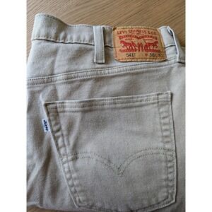 Levis 541 Mens Jeans Men's Size 38x30 Tan Cotton White Tab Pants